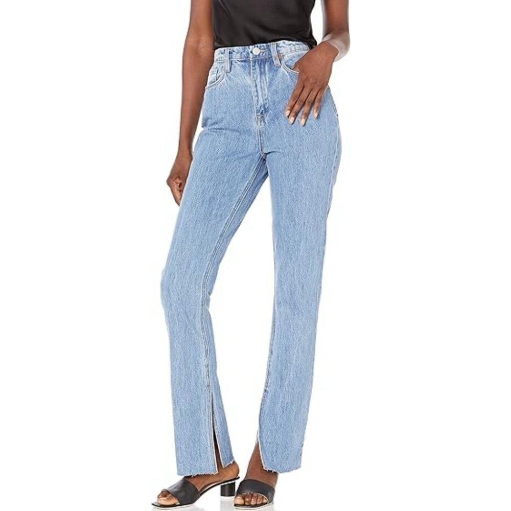 Blank NYC The Cooper Split Hem Slim Straight Button Fly Jeans 27x34 NWT